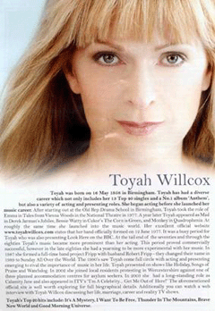 [ Toyah bio from Official Hastings programme ]
